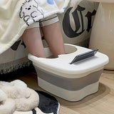 Baño de Pies Grande Plegable - Tubería Portátil para Remojo, Construcción en Plástico Resistente, Sin Necesidad de Electricidad, Ligero y Compacto para Hogar, Viajes, Camping, Pedicura - Lavabo Fácil de Limpiar, Diseño Divertido de Oso, Material Easyclea