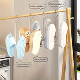 Conjunto de 3 Piezas de Estante para Secar Zapatos en Forma de U de Acero Inoxidable - A Prueba de Viento, Secado Rápido, Ahorro de Espacio con Ganchos Montados en la Pared para Uso Exterior e Interior, Ventilación Vertical para Secado, Estante de Secado