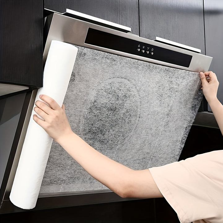12/24 piezas, cubierta de chimenea de cocina a prueba de aceite, película absorbente de aceite, filtro de papel absorbente de aceite, malla, absorbente de aceite lateral desechable, suministros de cocina
