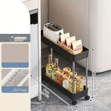 Carrito de almacenamiento rodante delgado de 4 niveles con ruedas, organizador de plástico blanco/negro para cocina, baño o sala de estar - 35,8" de altura, soporte de piso de múltiples capas, diseño fácil de mover y almacenar, carritos de utilidad