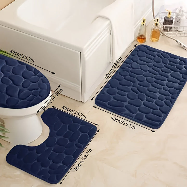 3 tapetes para baño, absorbentes y lavables, antideslizantes, alfombras lavables a máquina, suaves y cómodas, para baño, cocina, lavandería, dormitorio, ducha, interiores, accesorios para baño
