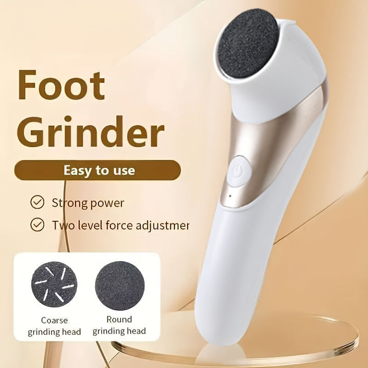 Lima de pies eléctrica para eliminar callos - Recargable por USB, herramienta de pedicura portátil con diseño antideslizante para pies suaves, batería de litio de 700mAh, material ABS duradero, ideal para uso en casa