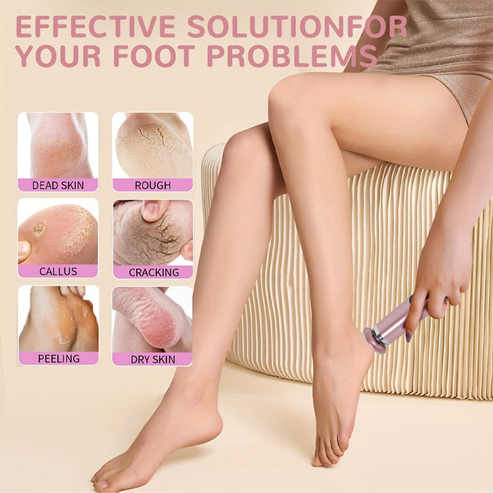 [Pulidor eléctrico 2 en 1] Herramienta multifuncional para cuidado de pies Cloud Prime, pulidor eléctrico 2 en 1 para pies y uñas + 30 discos de pulido rosados