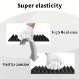 AUSLET 53-Unidades de espuma acústica negra, 1 pulgada de espuma ignífuga de alta densidad para estudios de grabación, salas de piano, salas de juegos, teatros, estudios de podcast - Material de amortiguación de sonido para paredes y techos