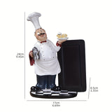 Chef Innovadora de Resina Figura, Figura de Chef Innovadora de Resina con Tablero de Mensajes - Perfecta para el Hogar, Oficina y Exhibición en Estantería - Regalo Ideal para el Día de la Madre, Día del Padre, Navidad