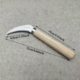 Cuchillo de jardín con filo de 30 grados, hoja de acero inoxidable y mango de madera - Herramienta de jardinería ergonómica para podar, rastrillar, cortar raíces - Diseño duradero y resistente a la herrumbre, no necesita batería, herramienta de jardinerí