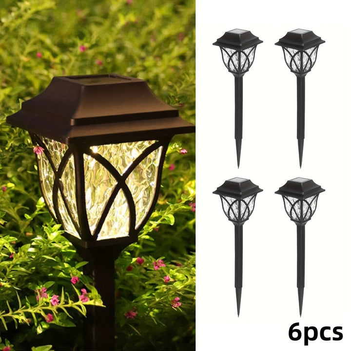6 piezas de luces solares retro para exteriores, luces solares para jardín, senderos, patios, césped, aceras, garajes privados, regalo de Navidad.