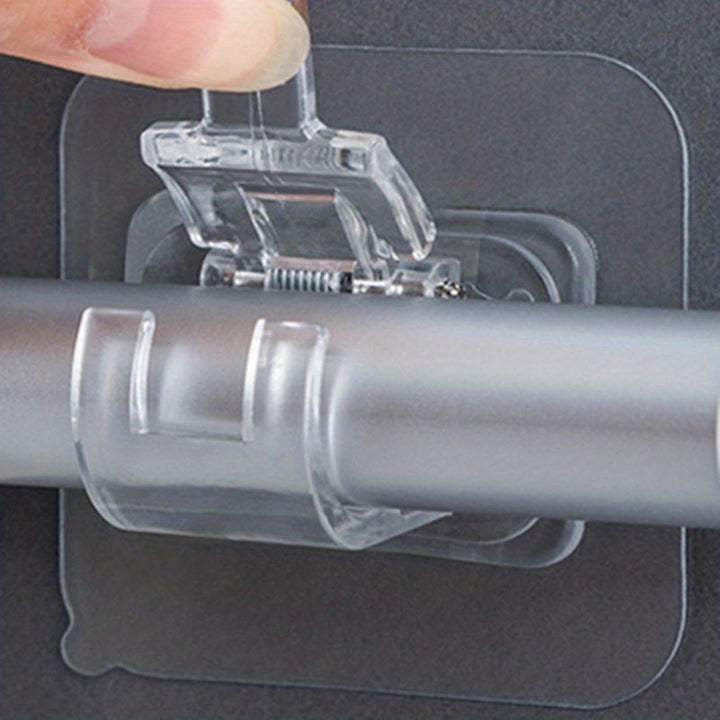 Clip de Fijación para Barra de Cortina sin Taladrar para Cortinas de Ventana, Cortinas de Baño, Toallas, Cortinas de Puerta y Estantes de Almacenamiento, Ganchos de Utilidad