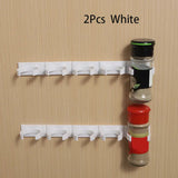 1/2/4pcs Soporte de tarro de especias de plástico sin taladro - Organizador de cocina montado en la pared con pestañas adhesivas, fáciles de ensamblar, ideal para cocinas de RV y camper, Organizador de RV | Accesorio de cocina moderno | Estante de plásti