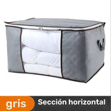 Bolsa de almacenamiento extra grande con asas, organizador portátil para ropa y edredones con ventana transparente, poliéster duradero, ideal para organizar el hogar, dormitorio o residencia estudiantil