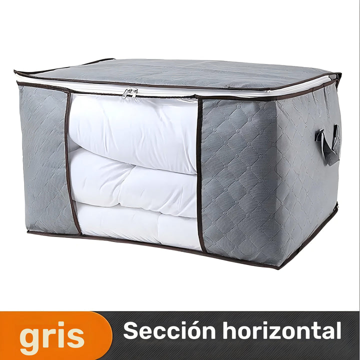 Bolsa de almacenamiento extra grande con asas, organizador portátil para ropa y edredones con ventana transparente, poliéster duradero, ideal para organizar el hogar, dormitorio o residencia estudiantil