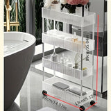 Carrito organizador angosto y delgado con ruedas - Estante de almacenamiento móvil ajustable para espacios pequeños, cocina, baño y tocador, estante ahorrador de espacio con ruedas, organizador duradero para baño (uso en mesada o piso)