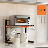 Estante organizador de cocina multicapa, hierro fundido con tubos de metal, estante de almacenamiento de microondas y electrodomésticos expandible, sin madera, sin necesidad de energía, muebles de cocina de metal