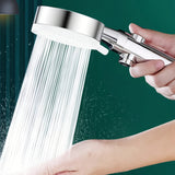 Nuevo Llave de Parada de Agua Plateada de Cinco Velocidades: Cabezal de Ducha con Filtro Presurizado, Calentador de Agua de Ducha, Agua Purificada para el Hogar, Set de Belleza de Descloración, Estilo Clásico