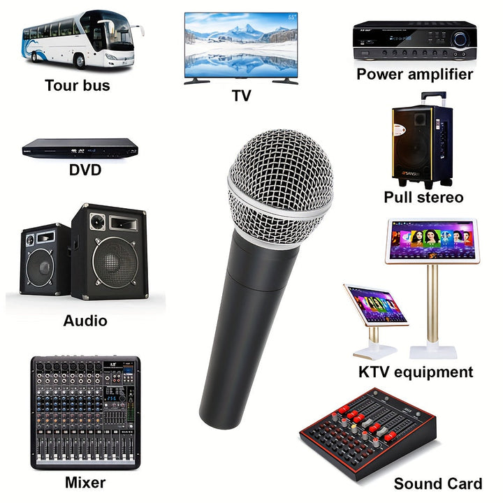 Micrófono dinámico profesional de mano con forma de corazón SM58, cable XLR de 6.35 mm y 3 m, ideal para presentaciones en vivo, DJ, karaoke, BBOX, grabación y transmisión