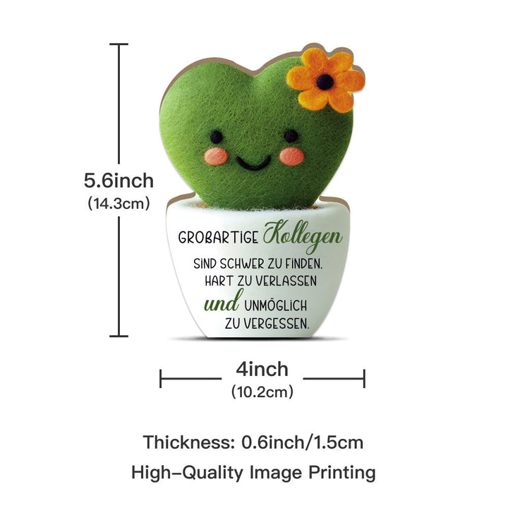 Encantadora Decoración de Escritorio de Madera Alemana - 'Los Grandes Colegas Son Difíciles de Encontrar, Difíciles de Dejar y Inolvidables' - Perfecta para el Hogar, Granja, Oficina o Estudio