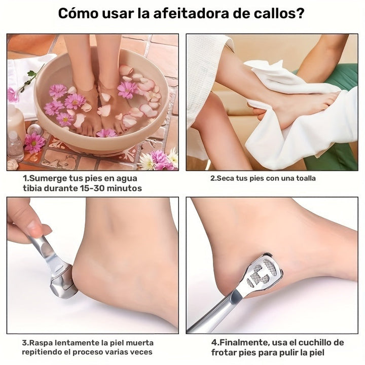 Juego de Herramientas de Pedicura de Acero Inoxidable para el Cuidado de los Pies, Limas Multifuncionales para Piel Muerta, Raspador de Callos, Profesional para Hombres y Mujeres, Lima de Pies Portátil para Piel Muerta