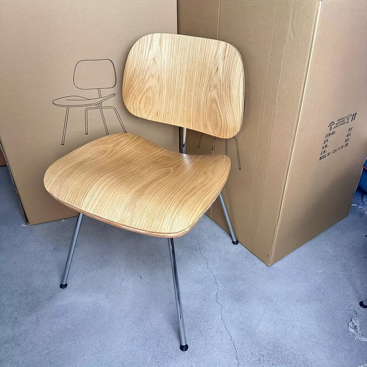 Silla De Comedor De Estilo Europeo En Madera Maciza Y Acero Inoxidable, Sin Brazos, Madera Dura, Fibra De Alta Densidad, Limpieza Localizada, Apta Para Alfombras, Confort Elegante Para El Espacio De Comedor (Bolsa Individual)