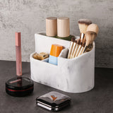 Portacepillos de resina color mármol blanco, organizador de baño independiente para cepillo de dientes eléctrico, pasta dental, rastrillo, bolas de algodón, hisopos, hilo dental y caja de almacenamiento para artículos de maquillaje