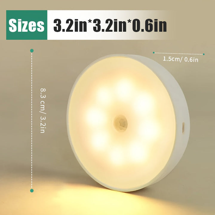 Luz nocturna LED naranja STAR con sensor de movimiento - Detección PIR ultra sensible, encendido/inicio instantáneo, eficiencia energética, desde el atardecer hasta el amanecer, perfecta para baño, mesa de noche, escaleras, pasillo, armario - Instalación