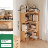 Estante de esquina de varios niveles - Madera, fácil montaje, beige claro, ideal para decoración del hogar y la oficina, solución de almacenamiento para el salón, almacenamiento de libros | Estante moderno | Construcción de madera, esquina del estante