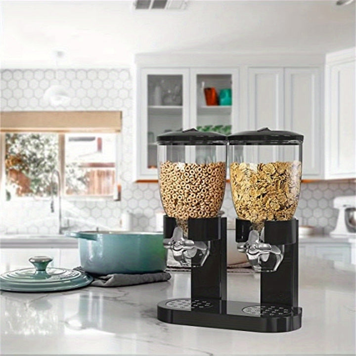 1pc Dispensador de Alimentos Secos con Doble Control, Recipiente para Arroz, Cereal, Granola y Snacks en
