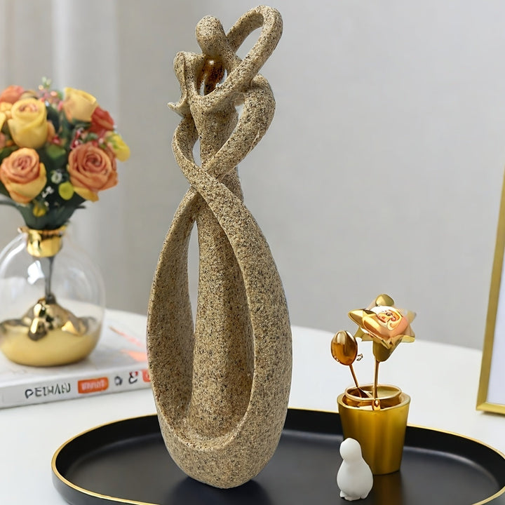 1pc Escultura Abstracta de Pareja Besándose, Estatua de Arte de Resina para Decoración del Hogar y la Oficina, Decoración Moderna para Escritorio y Estante Interior/Exterior, Regalo para el Día de San Valentín, No Se Necesita Electricidad