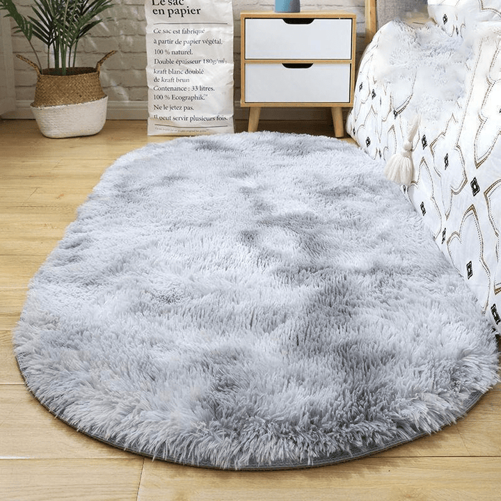 1 alfombra ovalada estilo bohemio con diseño tie-dye y cuadrícula, suave y esponjosa, 100% poliéster, base antideslizante, solo lavado a mano, moderna alfombra de área bohemia para dormitorio, sala de estar, oficina, decoración de hotel, accesorio de luj