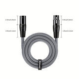 Cable de micrófono XLR de alta resistencia de RIKSOIN con trenzado de nailon, conector masculino a femenino de 4 pines ATX para equipo de audio profesional, compatible con micrófonos/preamplificadores/sistemas de altavoces, incluye cable de red Cat5e, ca