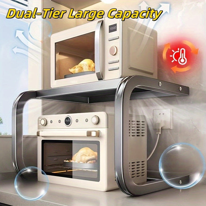 1 pieza Nuevo Estante de Almacenamiento Metálico, Suministros para el Hogar y Cocina, Organizador de Muebles, Estantería para Encimera, Soporte para Arrocero, Estante para Horno