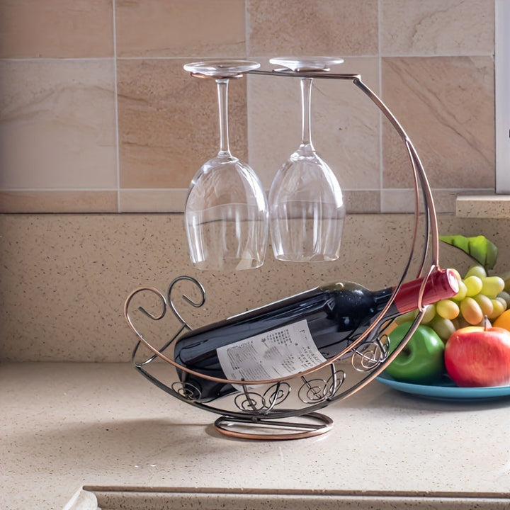 Soporte Elegante para Copas de Vino de Metal - Diseño al Revés para Decoración del Hogar, Perfecto para Almacenamiento en Cocina y Bar