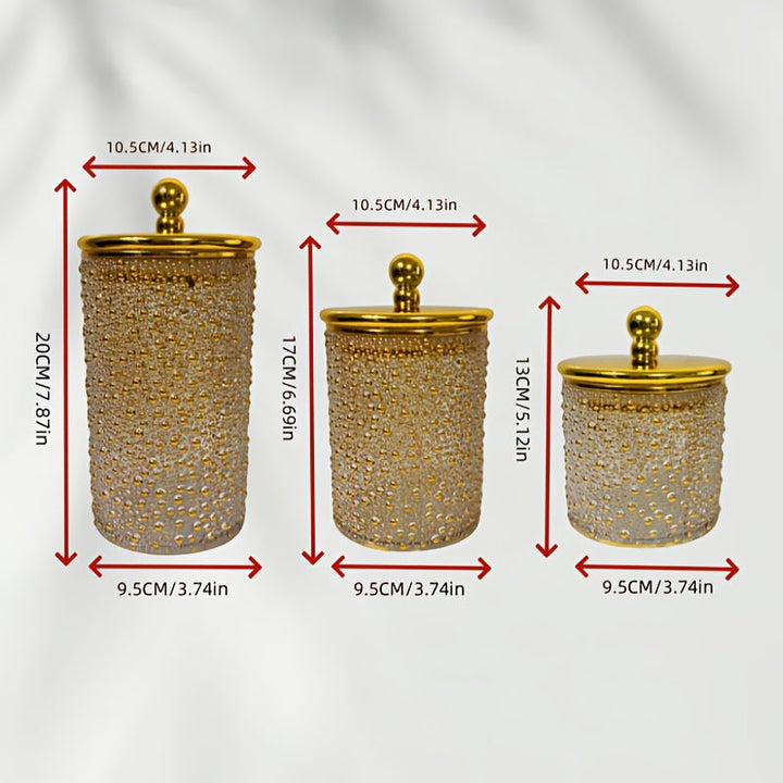 Juego de tres recipientes herméticos multifuncionales de alta gama antifugas para té, granos, dulces, cocina y almacenamiento, suministros de cocina, alimentos secos, especias, café, espacio ahorrador y seguro contra caídas
