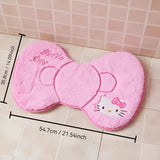 Alfombra de tela de poliéster tejido con moño de Hello Kitty de Sanrio