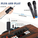 Microfono Inalámbrico NXG con Bobina Dinámica para Karaoke, Micrófono Profesional de Mano UHF para Cantar, Conferencias y Salas de Iglesia – Sonido Sin Ruido ni Distorción, Batería Recargable de 1200 mAh, Alimentación por USB o Batería, , Equipo de Karao