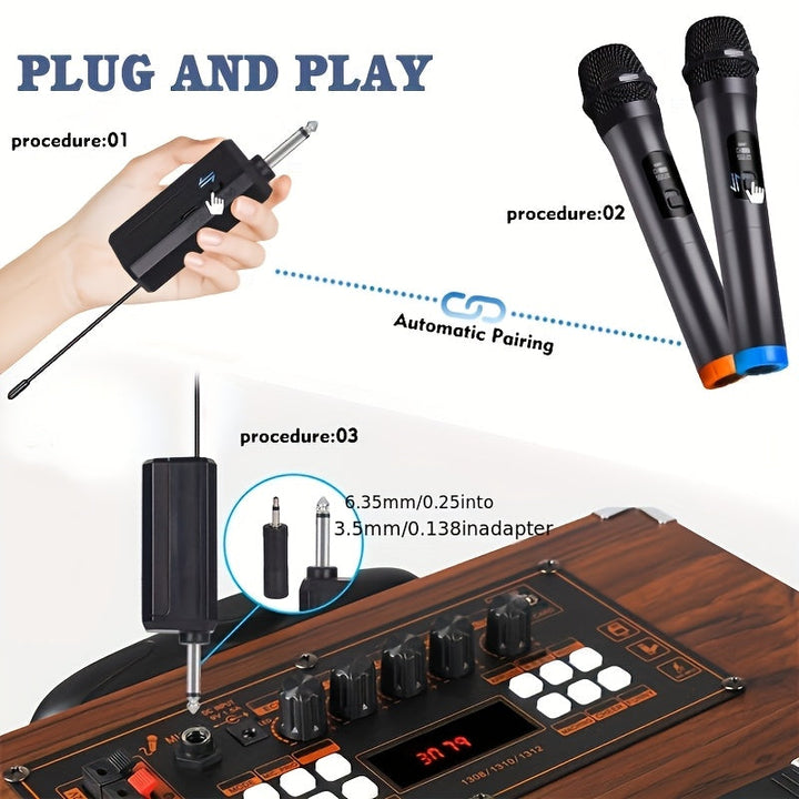 Microfono Inalámbrico NXG con Bobina Dinámica para Karaoke, Micrófono Profesional de Mano UHF para Cantar, Conferencias y Salas de Iglesia – Sonido Sin Ruido ni Distorción, Batería Recargable de 1200 mAh, Alimentación por USB o Batería, , Equipo de Karao