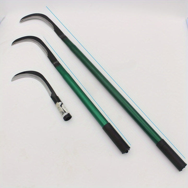 Navaja de Mango Largo con Hoja de Sauce Navaja de Plátano de Mango Largo Cuchillo para Cortar Pegamento Herramientas Agrícolas Hogareñas Hoz Navaja de Campo Escudo de Agricultura de Acero al Carbono con Mango Largo y Hoja Curva - Herramienta Duradera de