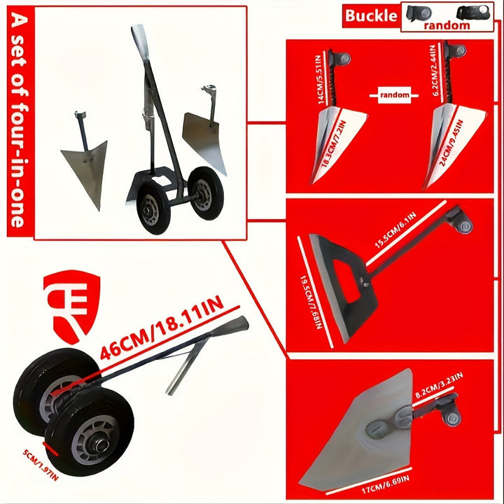 Herramienta de Jardinería 3 en 1 para Todas las Estaciones (Arar, Deshierbar y Aflojar) - Diseño Ergonómico con Rueda Metálica Anticorrosiva para Pequeñas Granjas/Céspedes/Jardines - Regalo Perfecto para el Día del Padre/Aniversario, Esenciales de Jardin
