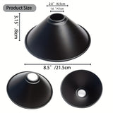 Pantalla de Lámpara de Metal de Estilo Industrial Moderno - Diseño Versátil de Cono de Hierro para Colgantes de Techo y Accesorios de Iluminación