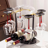 1pieza Estantería Integrada para Vino con Tallo - Metal Pulido para Amantes del Vino, Mantiene las Botellas de Vino Tinto con Tallo, Bandeja Decorativa para Exhibición en Armario de Vino, Portabotellas Elegante para Hogar y Eventos, Portabotellas de Vino