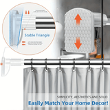 1 pieza de percha ajustable sin taladro para cortinas de ducha y armarios - Construcción metálica duradera, fácil de instalar con diseño deslizante, ideal para almacenamiento de baño y dormitorio, percha de cortina de ducha