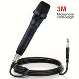 Máquina de karaoke con micrófono cableado (Gris) - Micrófono dinámico unidireccional para voces - Micrófono de enchufe para máquina de karaoke, altavoz y parlante - Micrófono para cantar, hablar en público y fiestas