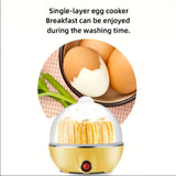 Vaporera Americana con Apagado Automático, Cocina de Huevos Multifuncional para el Hogar, Hacedor de Huevos Escalfados y Revueltos Pequeño, Máquina de Desayuno, 1pc Fácil de Usar con Función de Cierre Automático - Acero Inoxidable y PP Grado Alimenticio,
