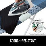 1 pieza, funda de tabla plana de planchado 2D fácil de instalar - Planchado sin arrugas, diseño de cuadros azules y blancos, tejido duradero, perfecto para uso en casa o salón.