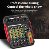 Bomaite 6-canal Mezclador De Sonido Personal Con Efectos De Sonido Audio USB De Grabación Para PC Y Más - ¡Perfecto Para Escenario Y Estudio!