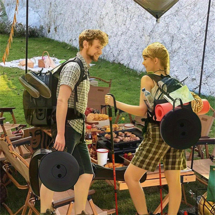 Taburete Plegable Arcoíris Telescópico - Taburete de Plástico PP Portátil con Almacenamiento Compacto para Dormitorio de Niños, Campismo y Uso Exterior ( y Azul) | Mueble Plegable | Construcción Robusta