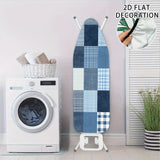 1 pieza, funda de tabla plana de planchado 2D fácil de instalar - Planchado sin arrugas, diseño de cuadros azules y blancos, tejido duradero, perfecto para uso en casa o salón.
