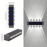 Luz de lavado de pared LED solar para exteriores con carcasa negra, montaje semi empotrado, control de sensor de luz, accesorio desmontable, sombra de plástico, batería de níquel de 600mAh, sin control remoto, luz de lavado incluida, módulo fotovoltaico