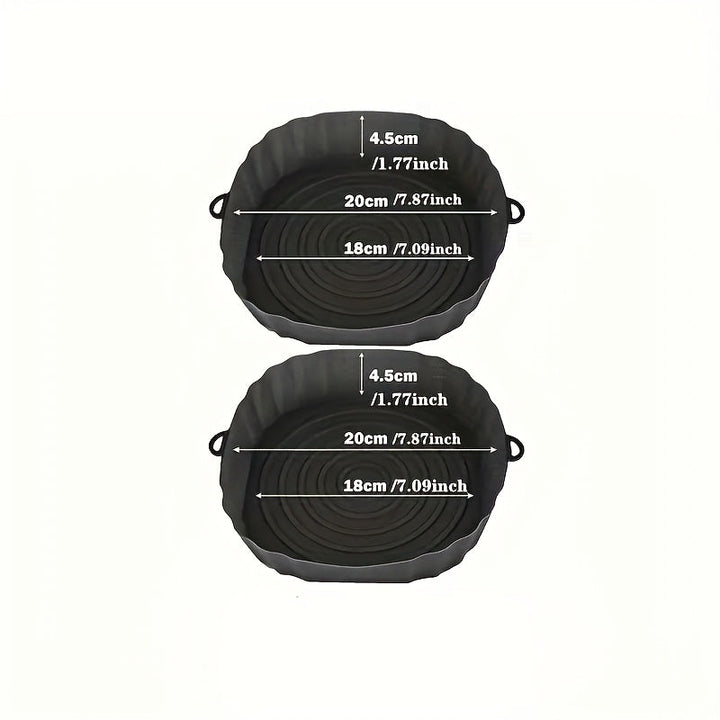2 piezas de revestimientos de silicona para freidora de aire, bandejas para hornear reutilizables de 18,01 cm, accesorios para horno, herramientas para hornear, artilugios de cocina, accesorios de cocina