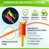 Carrete de Línea Mason con Mango Antideslizante, 164.59 metros de Cuerda Recargable 18 - Cable de Nailon Extra Fuerte para Jardinería, Camping, Equipo de Supervivencia y Bricolaje al Aire Libre