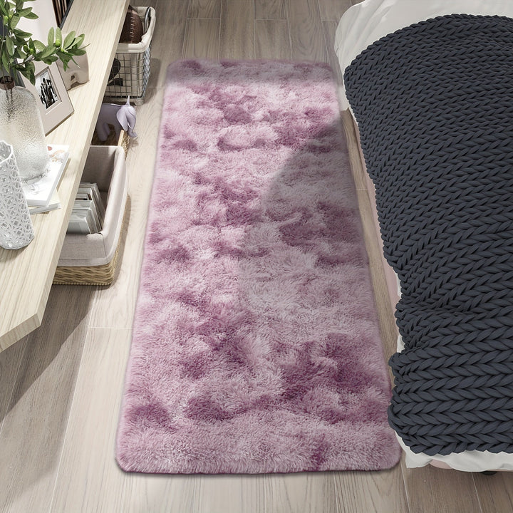 1 pieza de alfombrilla de área de estilo nórdico - Suave poliéster, diseño de gradiente azul a blanco, ligero y lavable en máquina, perfecto para sala de estar, dormitorio o oficina, 23,62 x 39,37 pulgadas